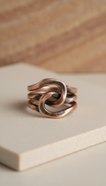 Minimalist Sculpted Copper Stacking Rings Set