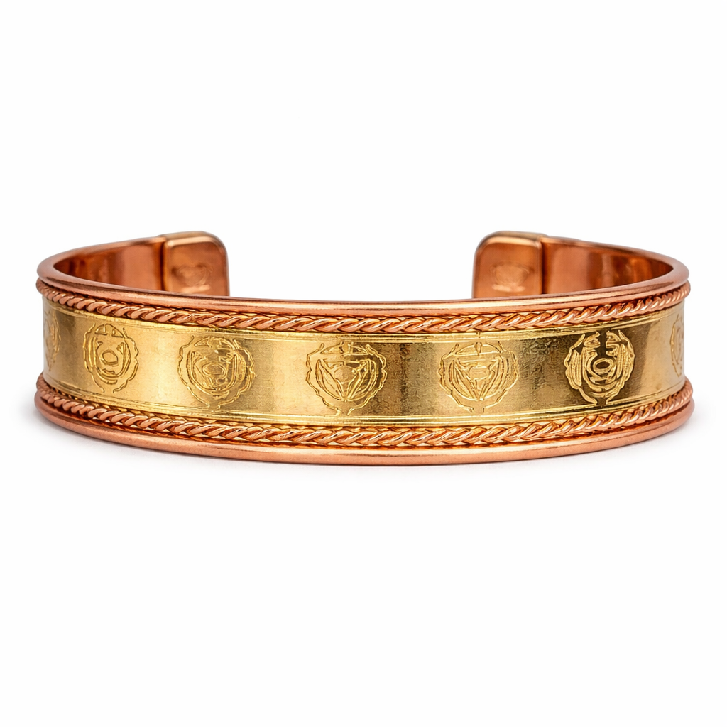 Handmade 7 Chakra Copper Cuff Bracelet