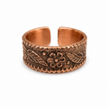Handmade Rustic Floral Copper Thumb Ring