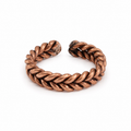 Handmade Braided Copper Ring Rustic Rope Statement Jewelry