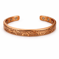 Engraved Adjustable Artisan Bangle Copper Cuff Bracelet