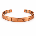 Handmade Engraved Copper Cross Cuff Bracelet