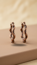 Twisted Organic Copper Hoop Earrings
