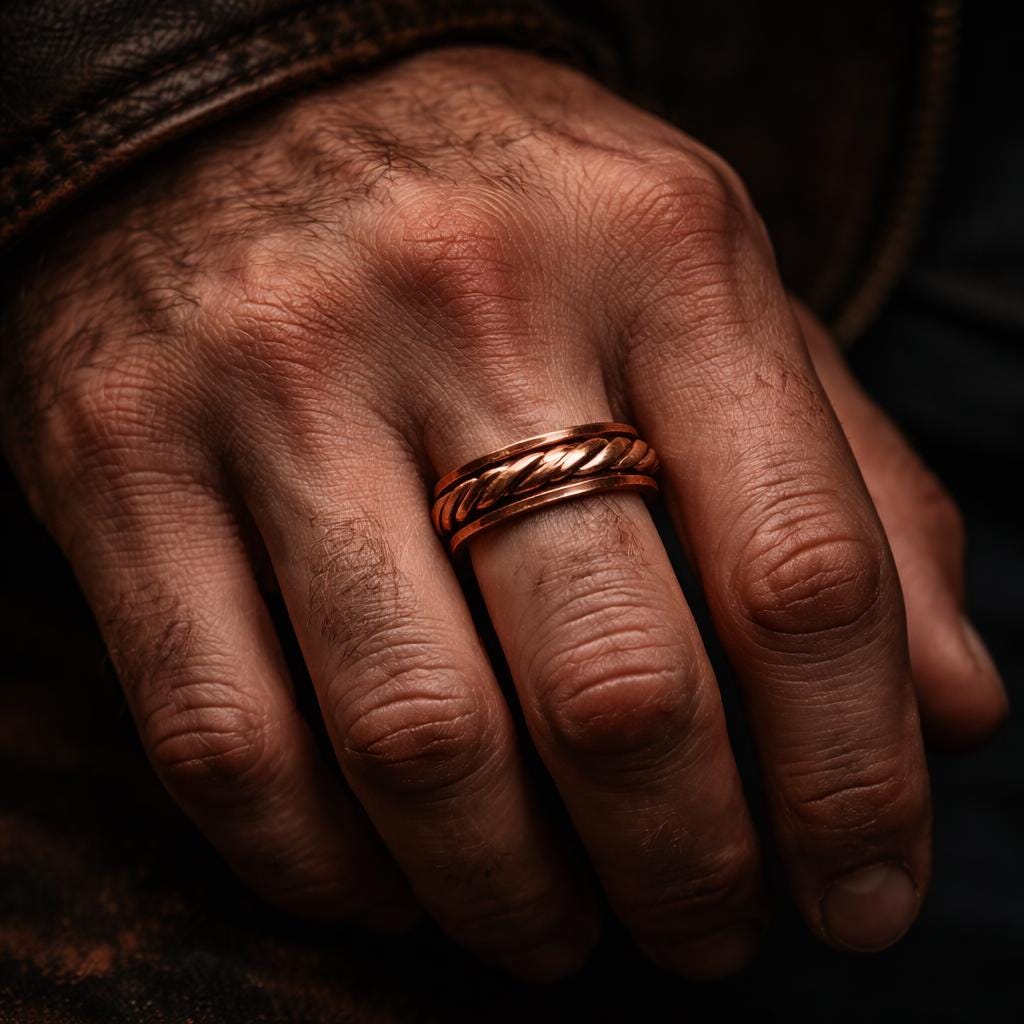 Handmade Braided Copper Ring, Adjustable Rustic Copper Band, Artisan Minimal Jewelry