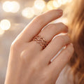 Hand Hammered Copper Wave Ring, Open Band, Boho Jewelry