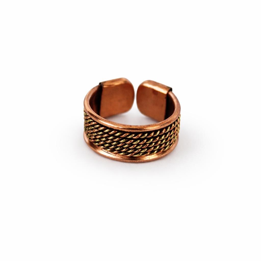 Handcrafted Copper Ring for Men, Adjustable Rustic Band, Minimal Artisan Jewelry