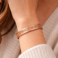Engraved Floral Copper Cuff Bracelet | Vintage Style Adjustable Bangle