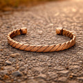 Handmade Twisted Copper Cuff Bracelet – Rustic Rope Design, Adjustable Fit Unixes Cuff