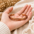 Engraved Copper Cuff Bracelet | Adjustable Artisan Bangle, Minimalist Style