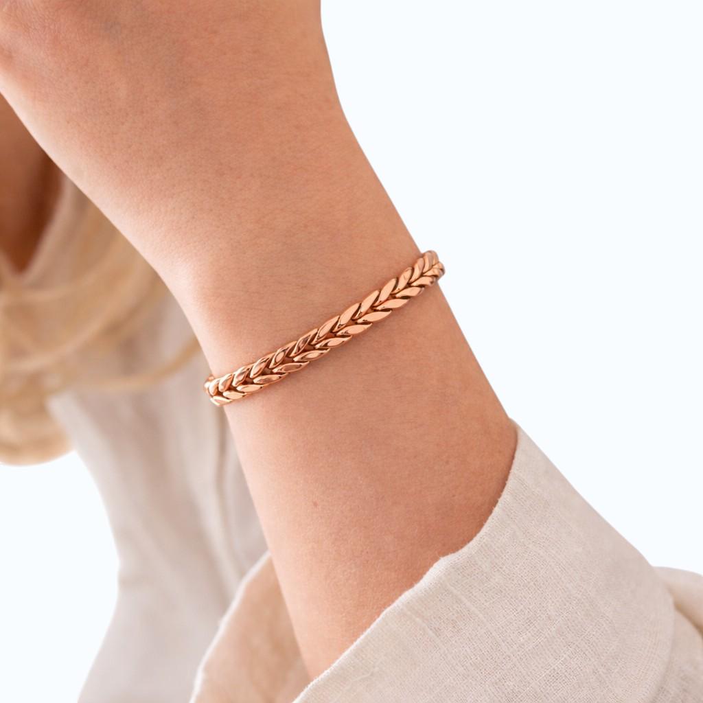 Handmade Copper Cuff Bracelet – Twisted Rope Design, Minimalist Bangle