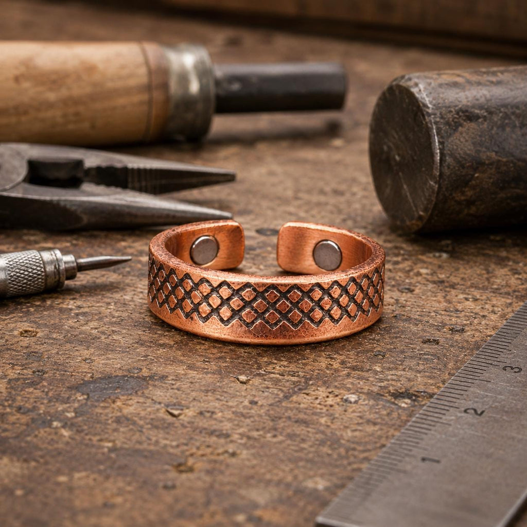 Handmade Copper Ring  | Textured Copper Band | Artisan Rustic Jewelry Gift