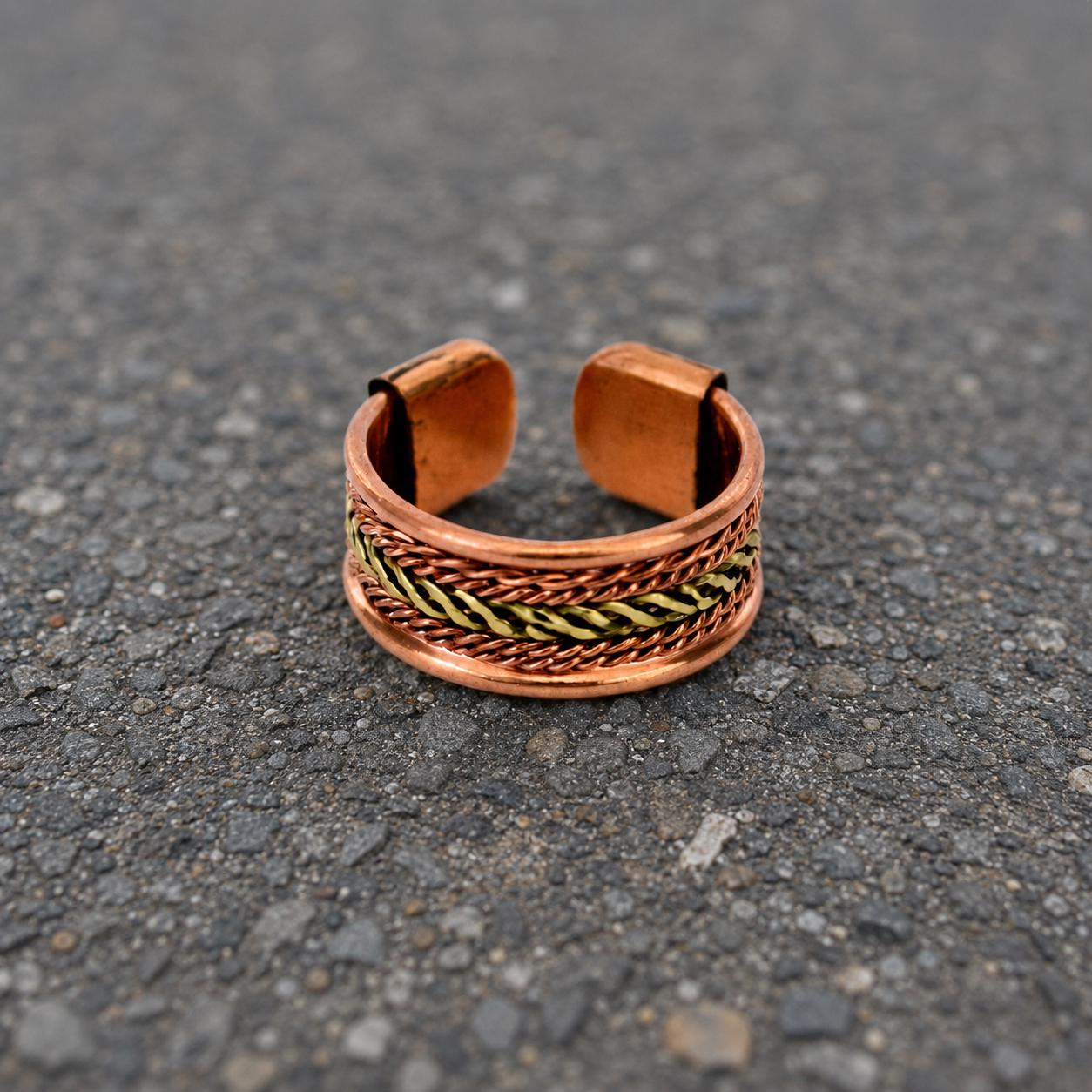 Handmade Copper Ring for Men, Adjustable Rustic Copper Band, Artisan Minimalist Jewelry Gift
