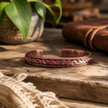 Handmade Copper Cuff Bracelet | Braided Unisex Cuff | Adjustable Rustic Jewelry for Men Women
