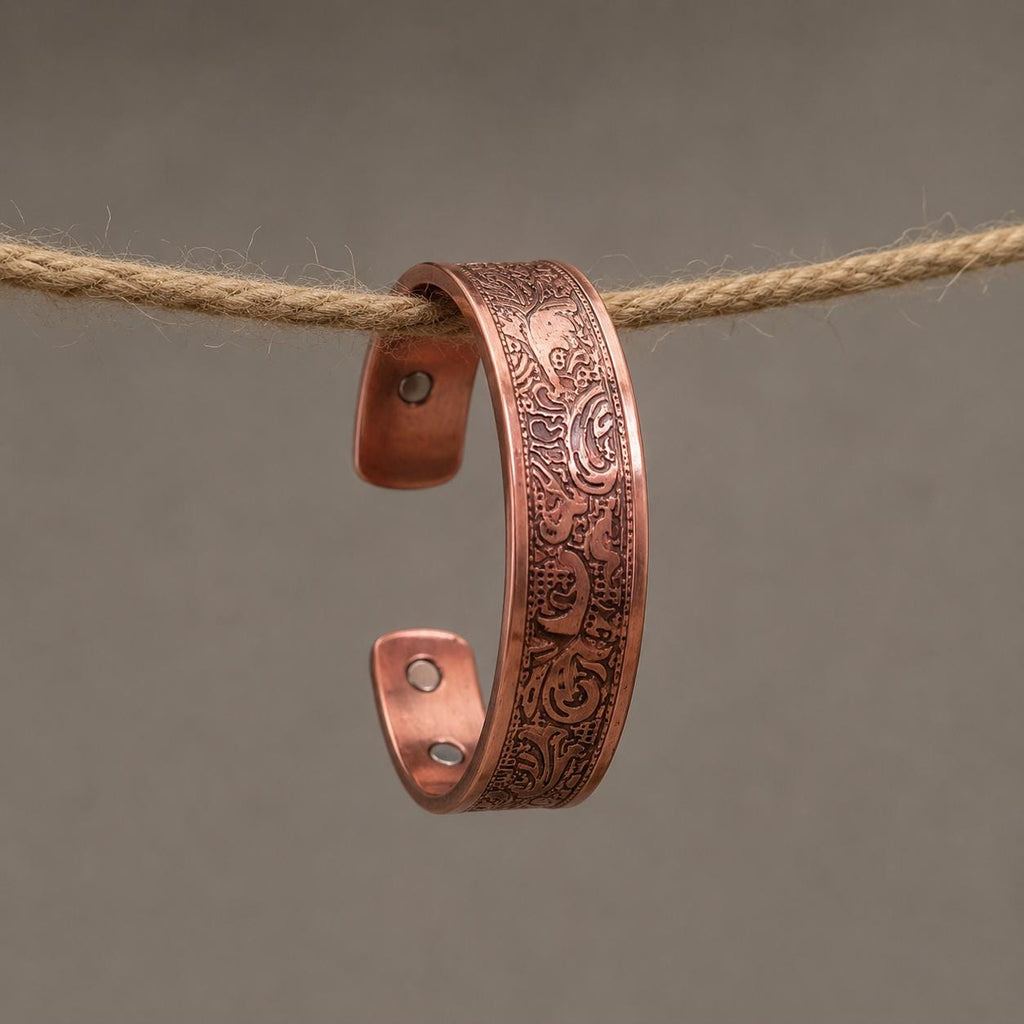Handmade Copper Cuff Bracelet, Intricate Rustic Design, Adjustable Bangle, Minimalist Boho Jewelry