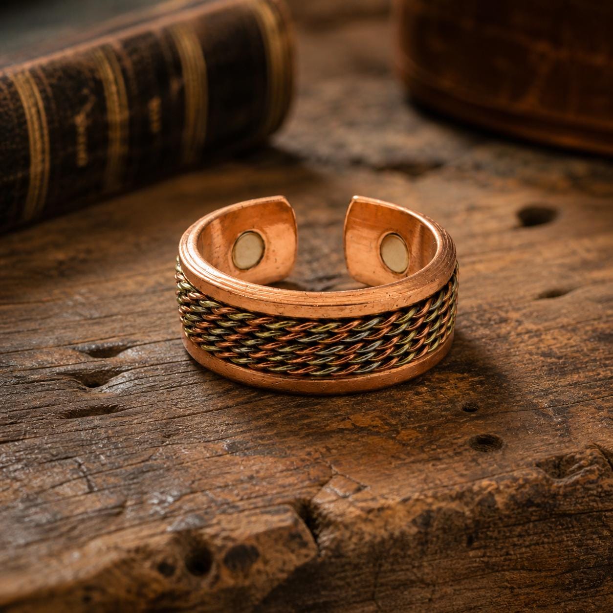 Handmade Copper Ring for Men, Adjustable Rustic Copper Band, Artisan Minimal Jewelry