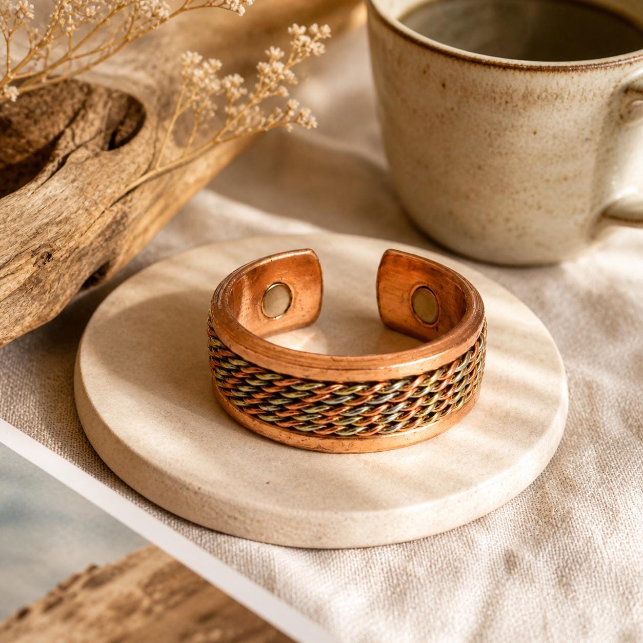 Handmade Copper Ring for Men, Adjustable Rustic Copper Band, Artisan Minimal Jewelry