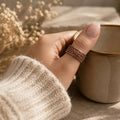 Handmade Copper Floral Thumb Ring, Rustic Boho Statement Band Jewelry Unisex Artisan Jewelry