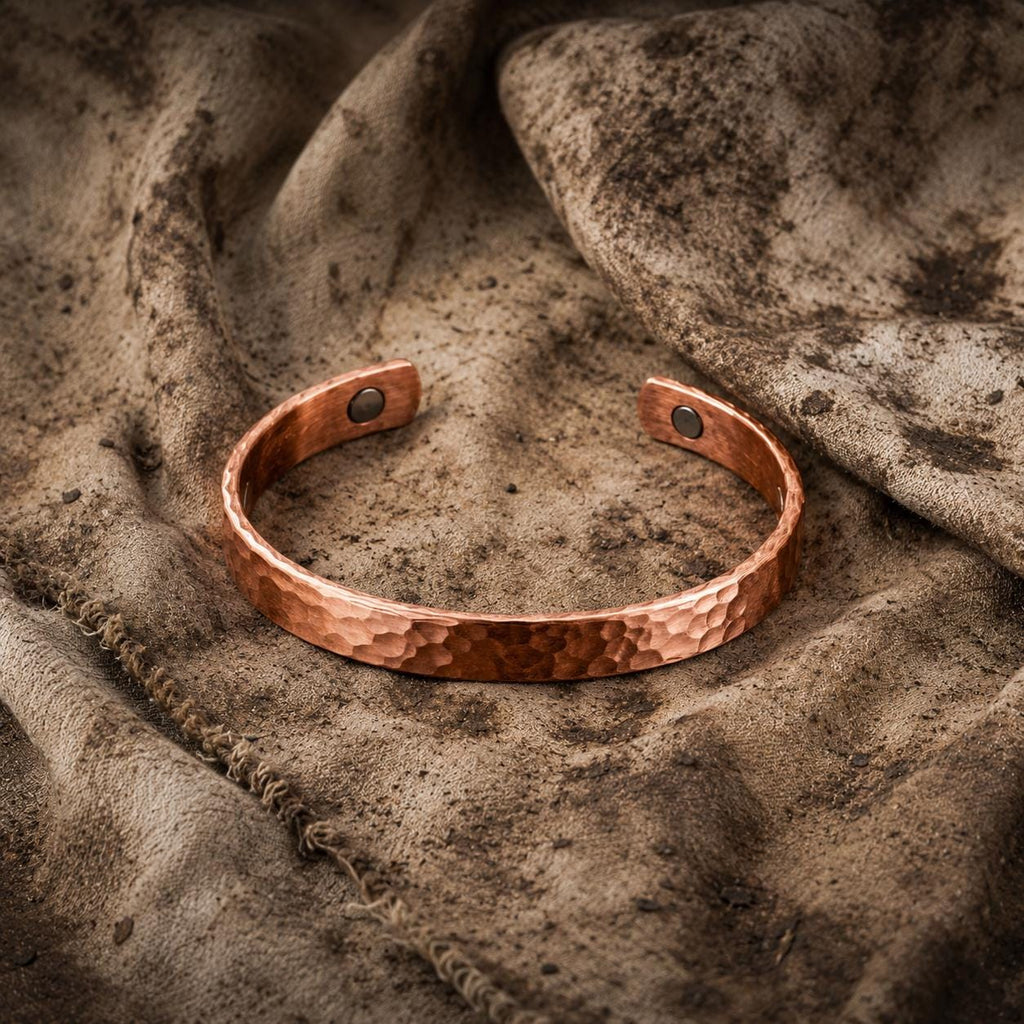 Hammered Copper Cuff Bracelet | Adjustable Unisex Rustic Jewelry