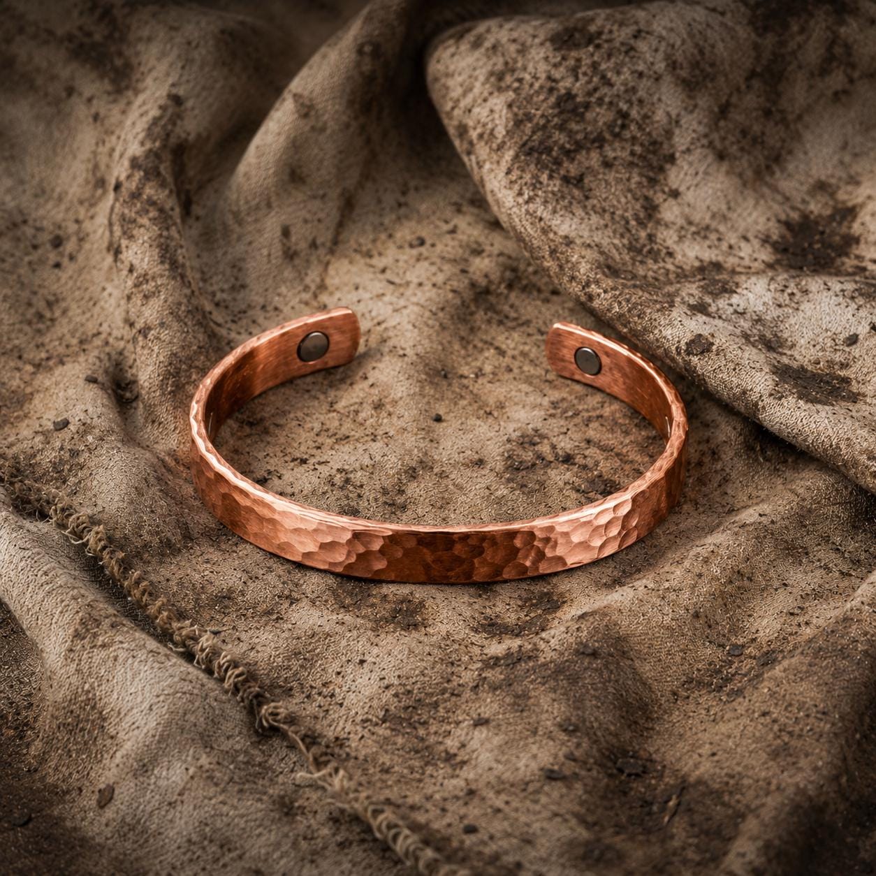 Hammered Copper Cuff Bracelet | Adjustable Unisex Rustic Jewelry