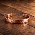 Hammered Copper Cuff Bracelet | Adjustable Unisex Rustic Jewelry