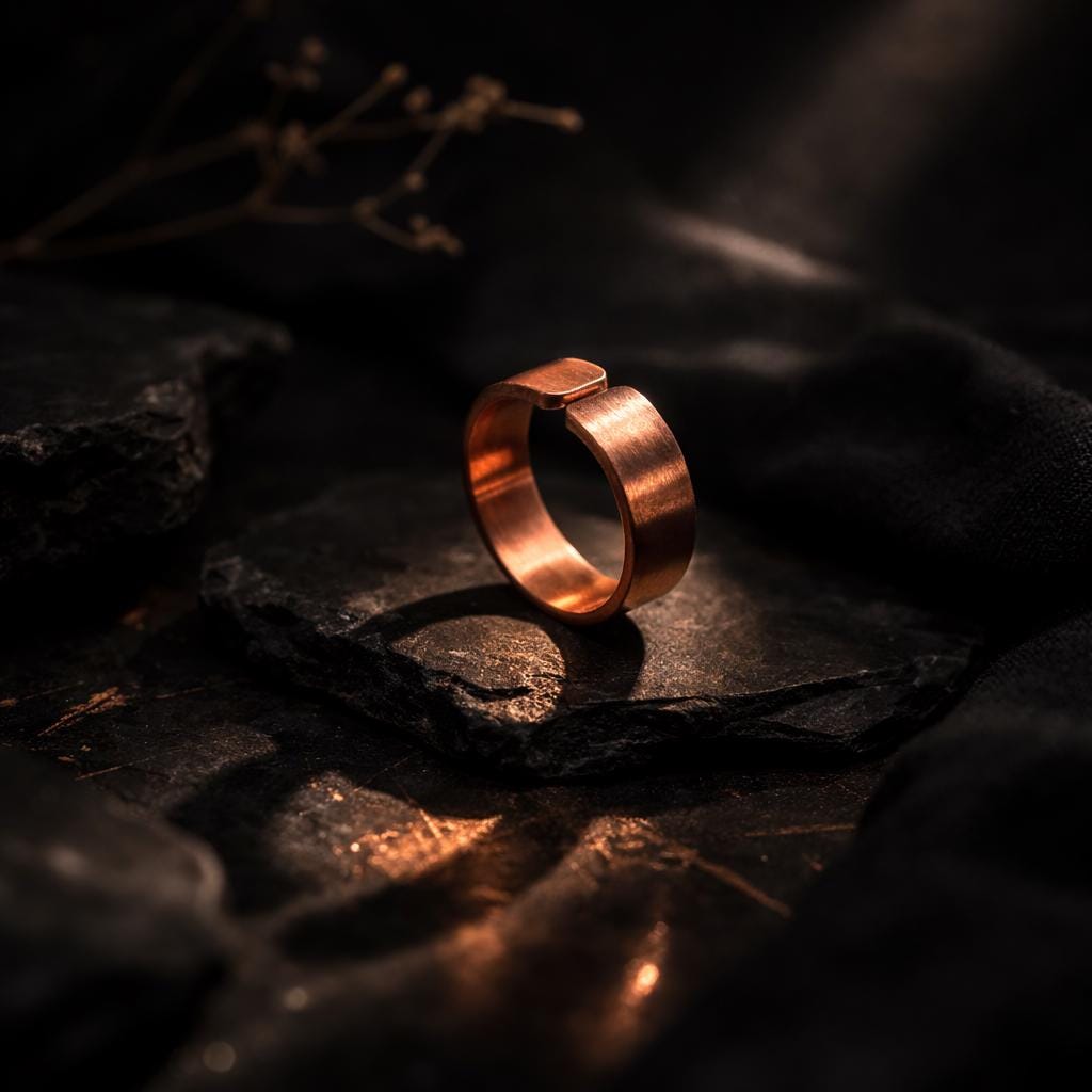 Solid Copper Band Ring, Minimalist Modern Artisan Jewelry