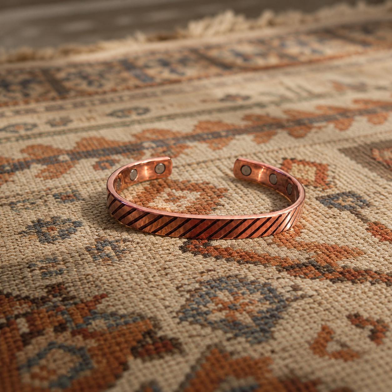 Handmade Copper Cuff Bracelet for Men & Women – Adjustable Unisex Bracelet – Minimalist Rustic Jewelry Gift