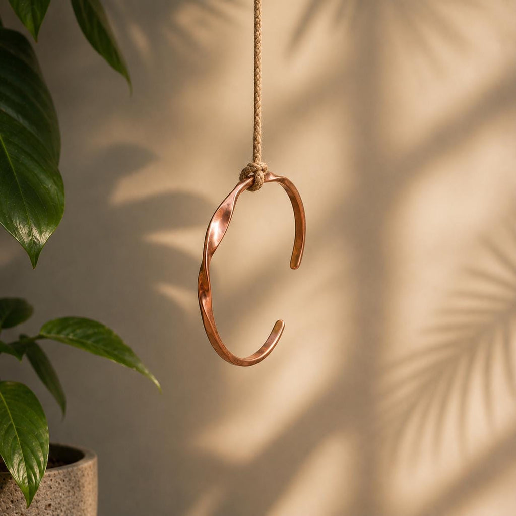 Handmade Twisted Copper Cuff Bracelet – Rustic Rope Design, Adjustable Fit Cuff for Her