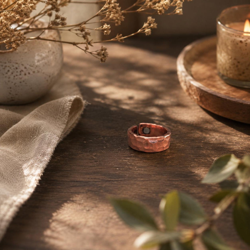 Hammered Copper Ring | Rustic Adjustable Unisex Jewelry
