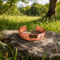 Engraved Copper Cuff Bracelet, Rustic Tally Mark Unisex Jewelry, Adjustable Handmade Bangle