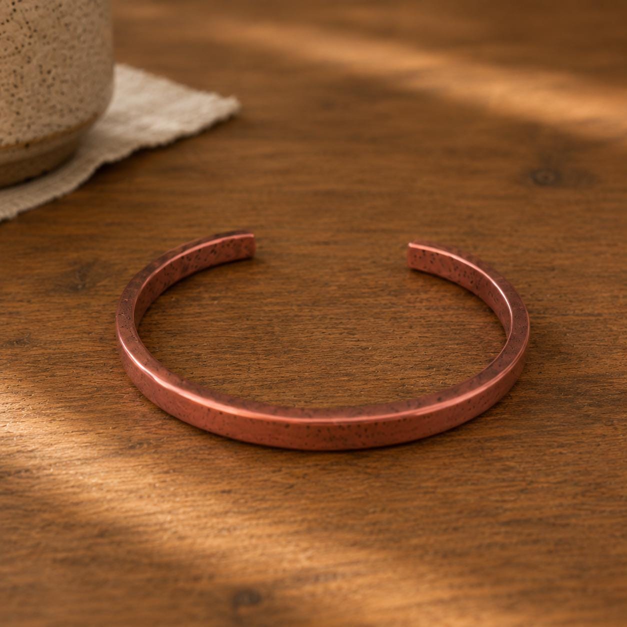 Minimalist Copper Cuff Bracelet, Adjustable Bangle, Unisex Handmade Jewelry