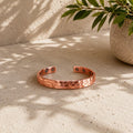 Copper Cuff Bracelet Handmade | Hammered Texture Adjustable Bangle | Unisex Fashion Jewelry