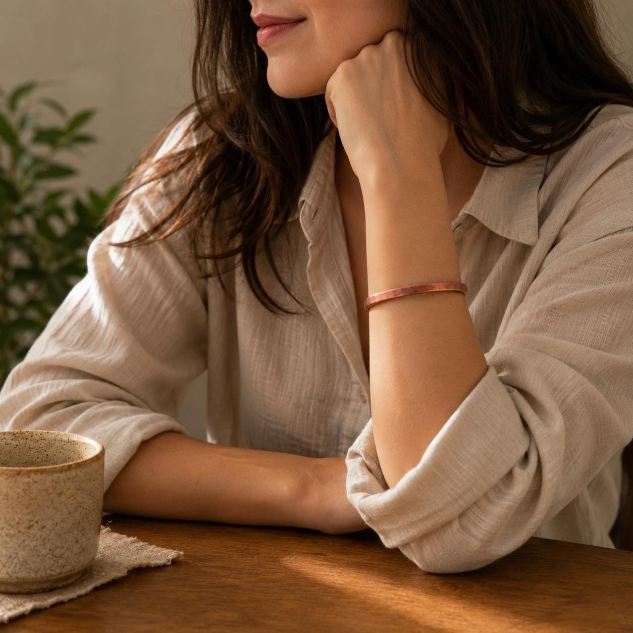 Minimalist Copper Cuff Bracelet, Adjustable Bangle, Unisex Handmade Jewelry