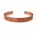 Engraved Floral Copper Cuff Vintage Style Bracelet for Women