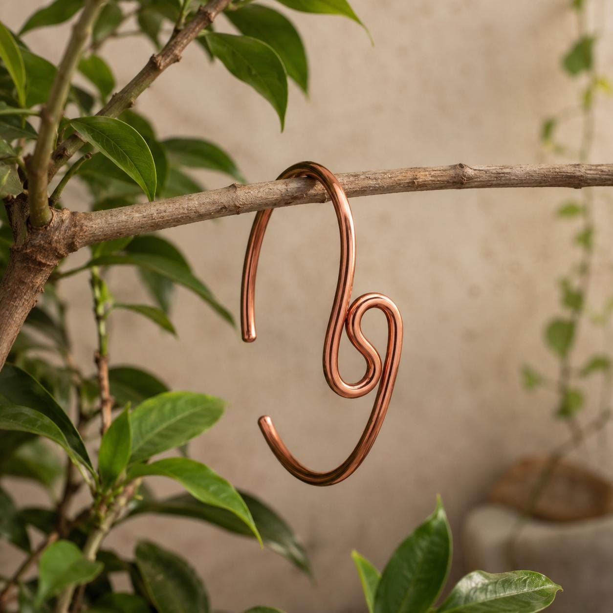 Handmade Copper Bangle, Infinity Copper Cuff Bracelet,  Adjustable Open Bracelet, Minimalist Artisan Jewelry, Gift for Women