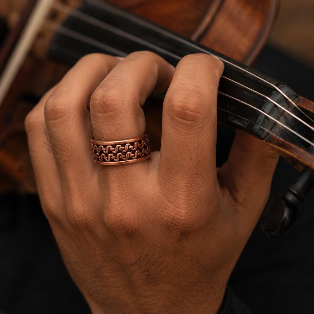 Handmade Wide Copper Band Ring, Adjustable Copper Ring, Handmade Statement Ring, Copper Jewelry, Unisex Artisan Ring, Rustic Gift