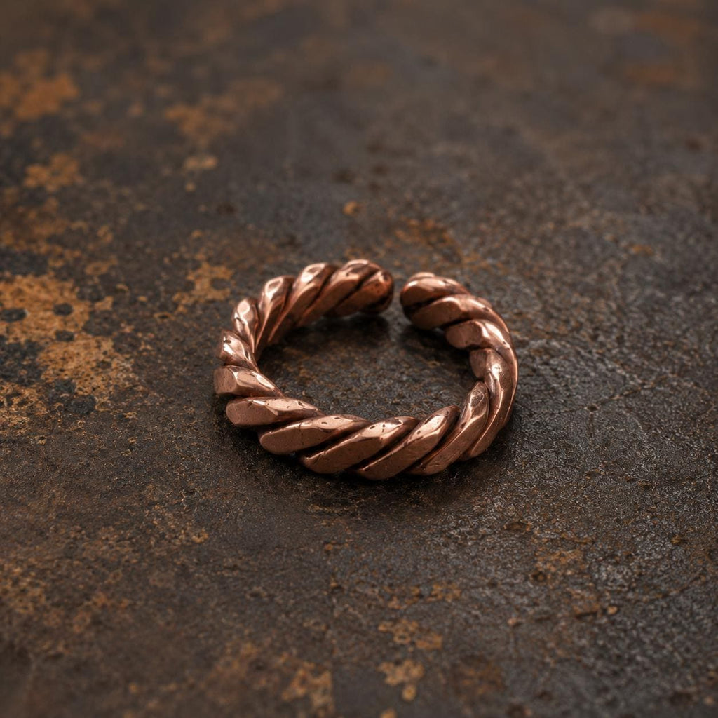Handmade Copper Ring for Men, Adjustable Rustic Copper Band, Artisan Minimal Jewelry Gift