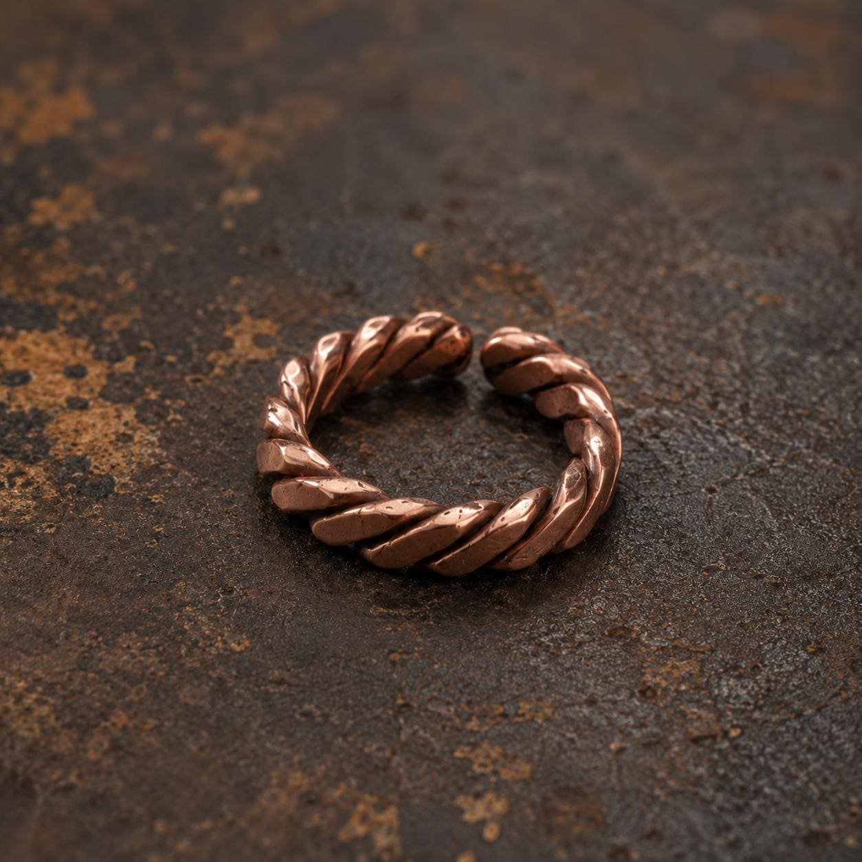 Handmade Copper Ring for Men, Adjustable Rustic Copper Band, Artisan Minimal Jewelry Gift