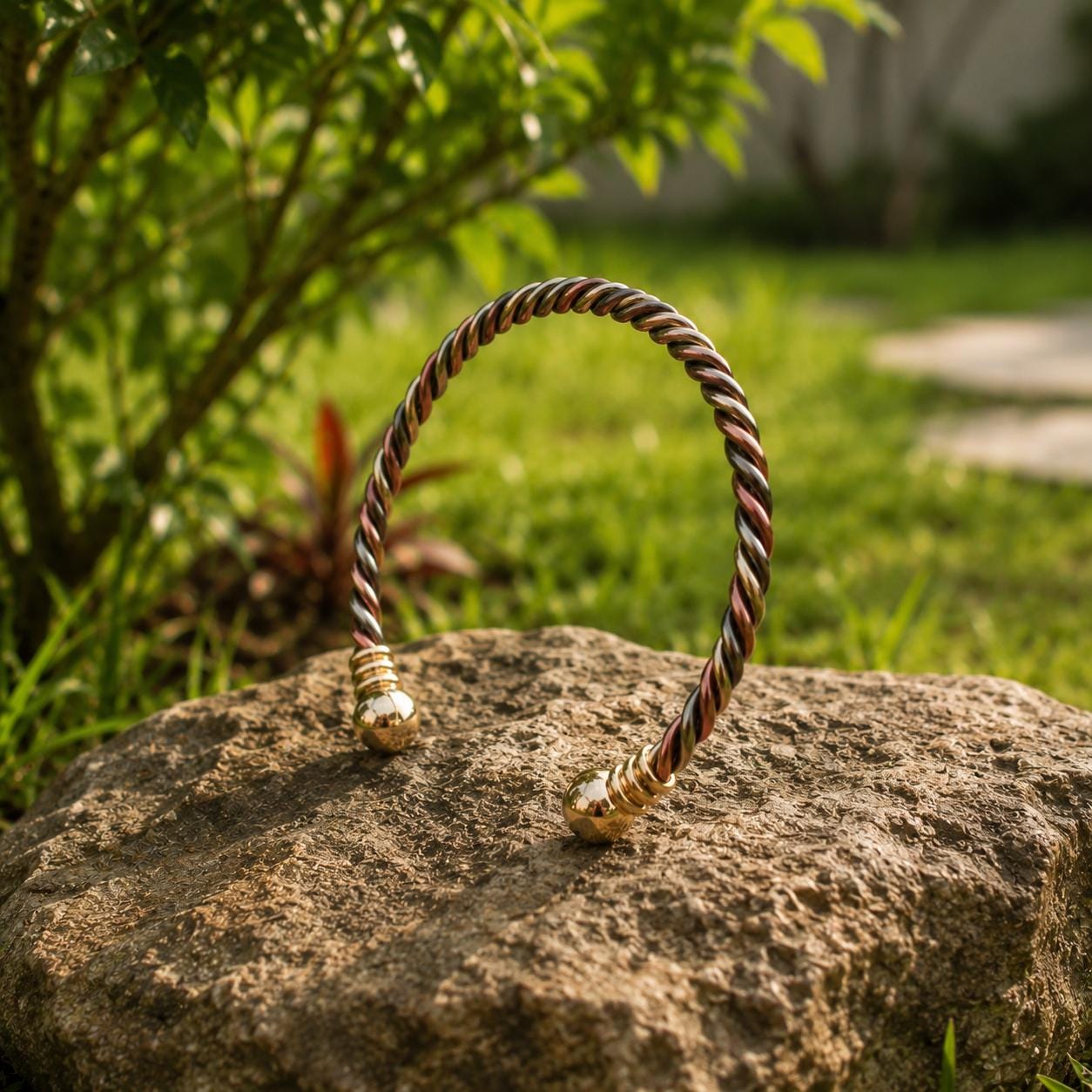 Twisted Copper Cuff Bracelet, Rustic Minimalist Bangle, Unisex Artisan Jewelry