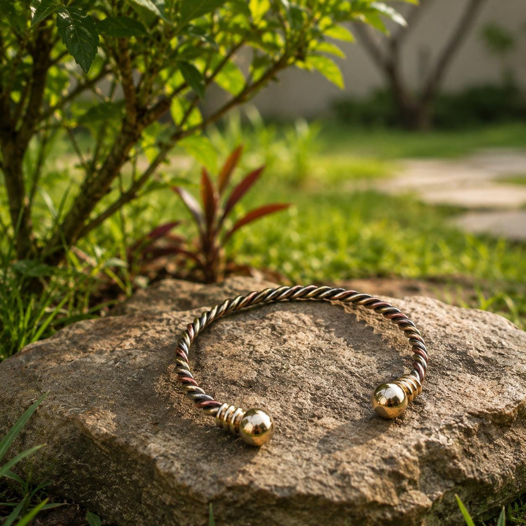 Twisted Copper Cuff Bracelet, Rustic Minimalist Bangle, Unisex Artisan Jewelry