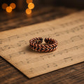 Handmade Braided Copper Ring, Rustic Rope Statement Jewelry, Adjustable Unisex Boho Style