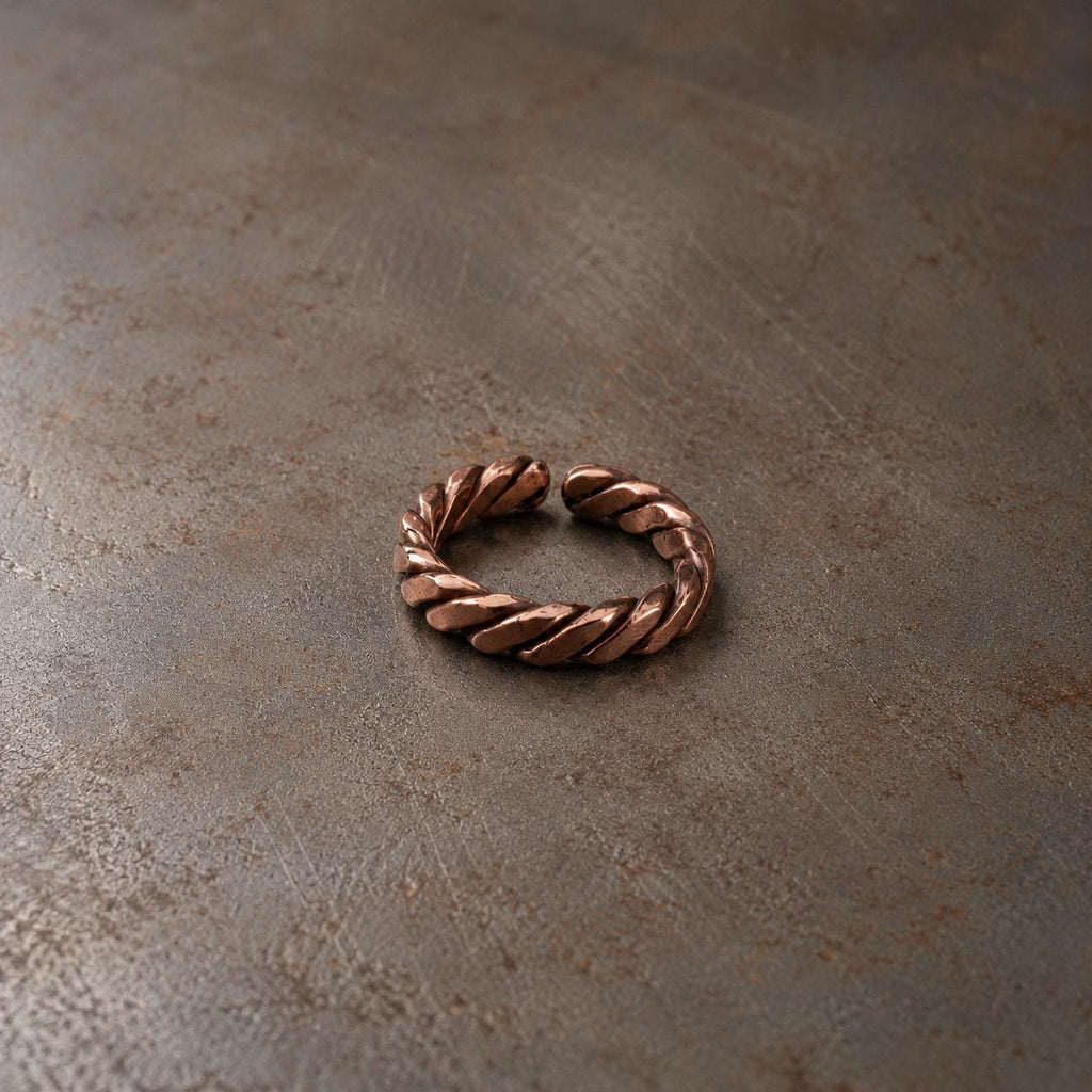 Handmade Copper Ring for Men, Adjustable Rustic Copper Band, Artisan Minimal Jewelry Gift