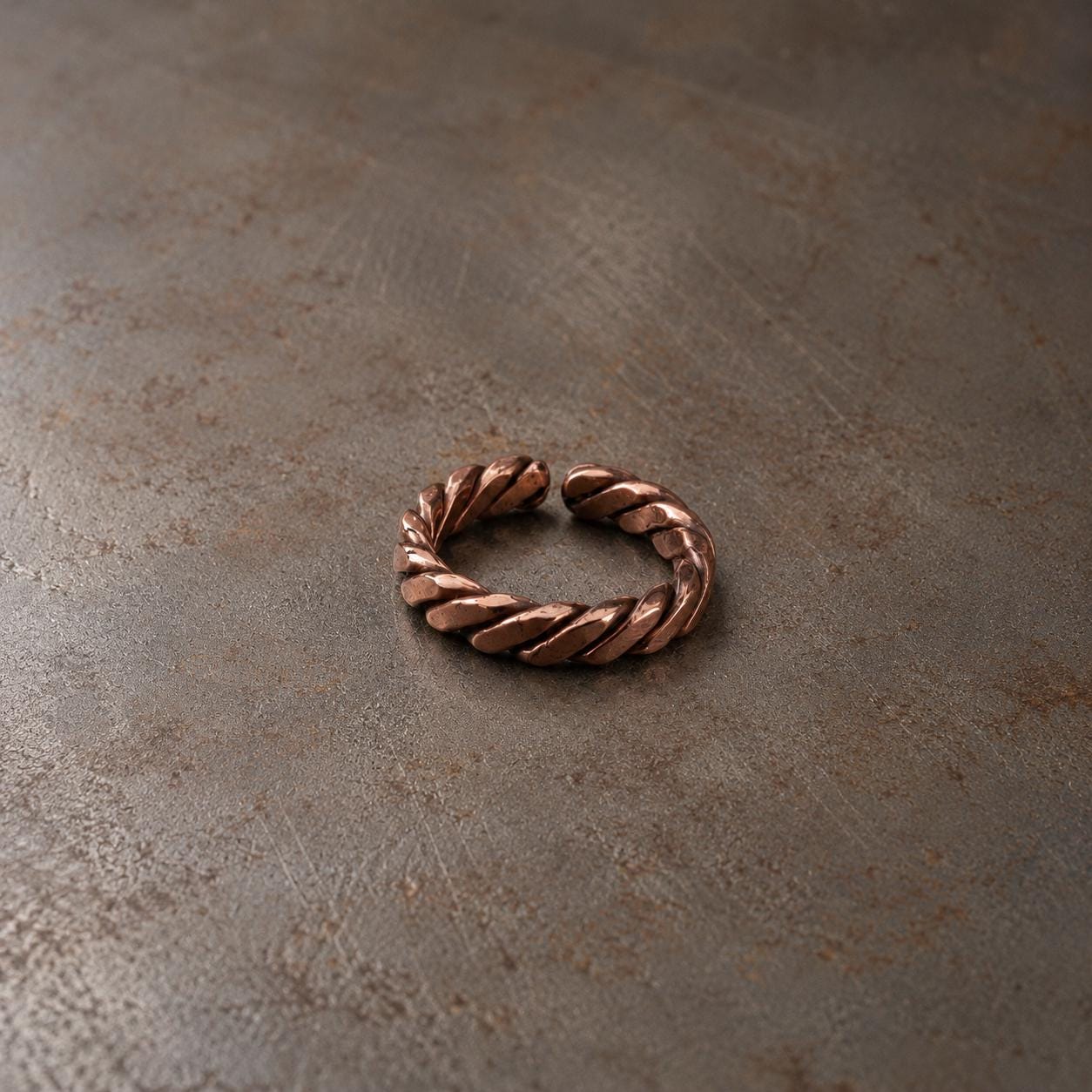 Handmade Copper Ring for Men, Adjustable Rustic Copper Band, Artisan Minimal Jewelry Gift